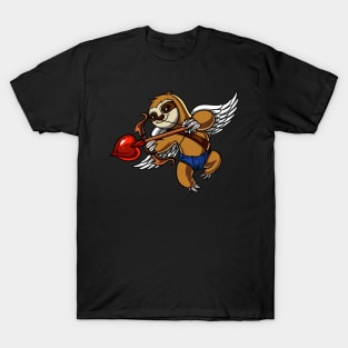 Cupid Sloth Valentines Day T-Shirt